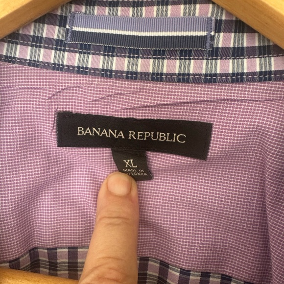 Banana Republic Navy Checkered Button Down Shirt - Picture 5 of 5